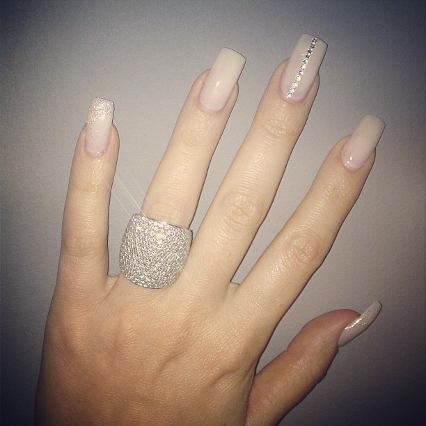 Thank you @theeforevermalika for picking my nail design with me  glitter and sto...