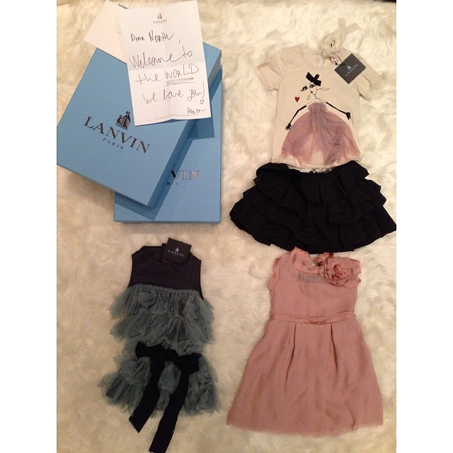 Thank you Alber for the gorgeous clothes for North! #Lanvin...