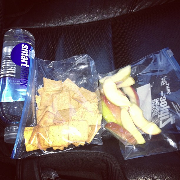 My favorite snack! Wheat thins and apples....