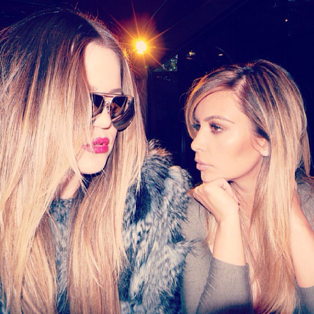 Serious sister moment @khloekardashian...