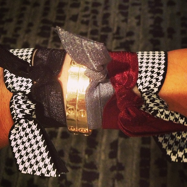 Loving my @emijayinc hair ties as bracelets today!...
