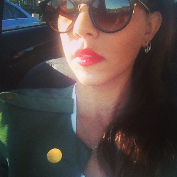 Driving round and I'm getting it. @kardashiankollection jacket....