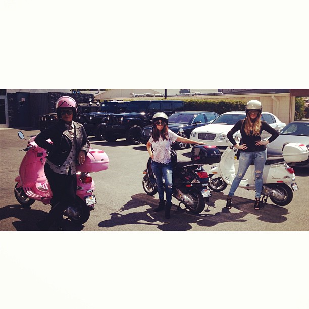 Three bad bitches. @clm_calabasasluxurymotorcars @khloekardashian @krisjenner...