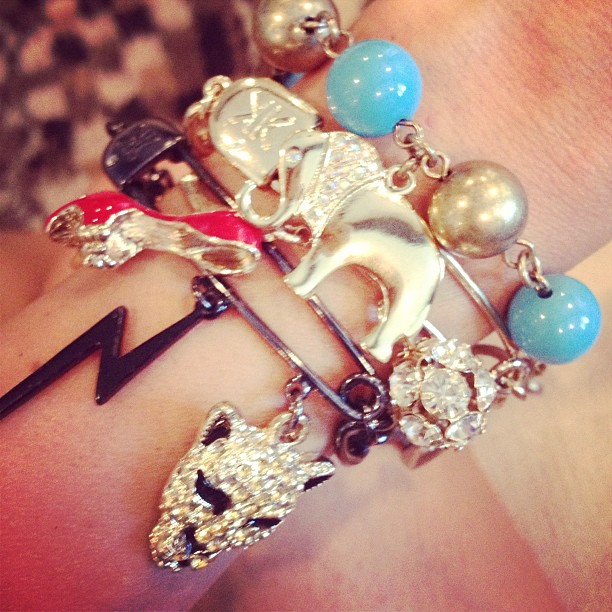 Charm bracelets! Mine, Kim's and Khloe's! @kardashiankollection...