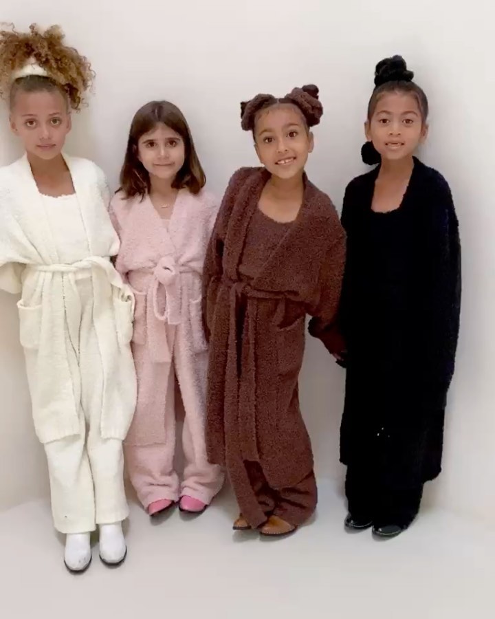 The Cardi Crew in @skims cozy collection! Should we really make these for kids? ...