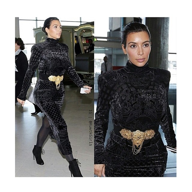 Yesterday's look- Balmain dress, Vintage Judith Lieber belt, Kardashian Kollecti...