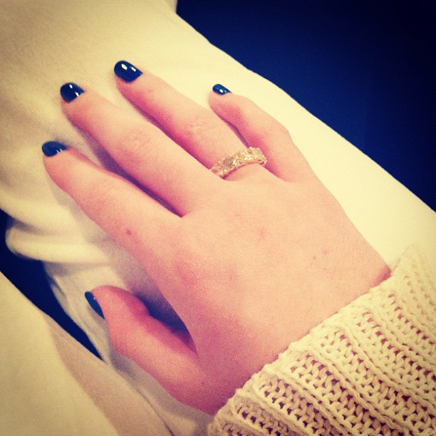 I feel so elegant with this ring. Never taking it off @khloekardashian...