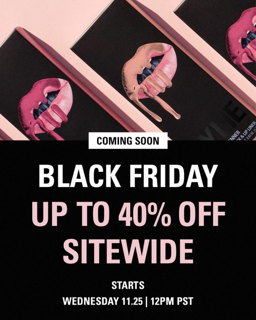 yessss black friday!!!!! starting tomorrow  @kyliecosmetics @kylieskin...