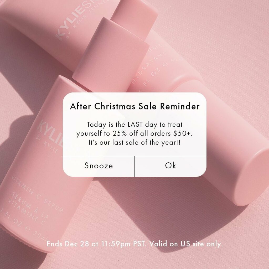 it’s the last day of my @kylieskin After Christmas sale!! 25% off sitewide at Ky...