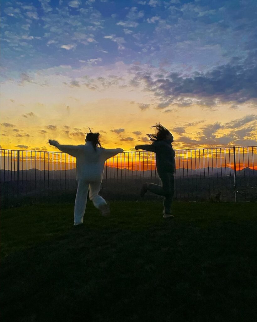 skipping at sunset ...