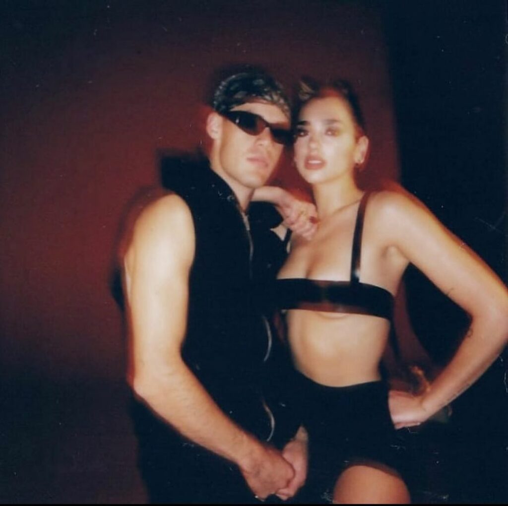 @hugocomte and I backstage shooting for Future NostalgiaHappy Birthday my brothe...