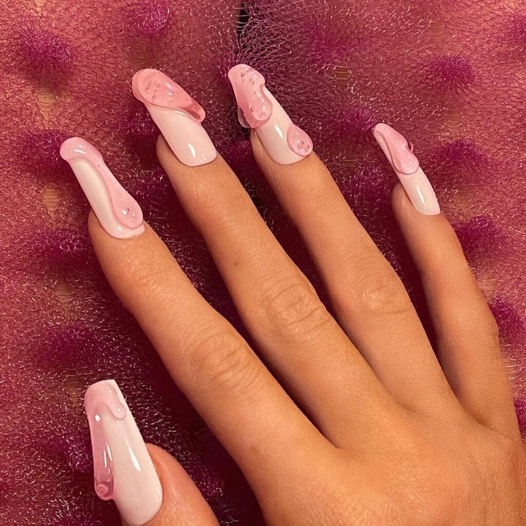 @kyliecosmetics inspired nails  pink or chrome?...