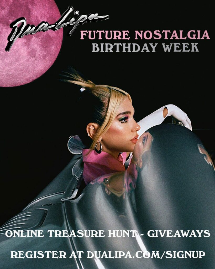 Doing a little treasure hunt for Future Nostalgia’s BIRTHDAY WEEK!!! Swipe up vi...