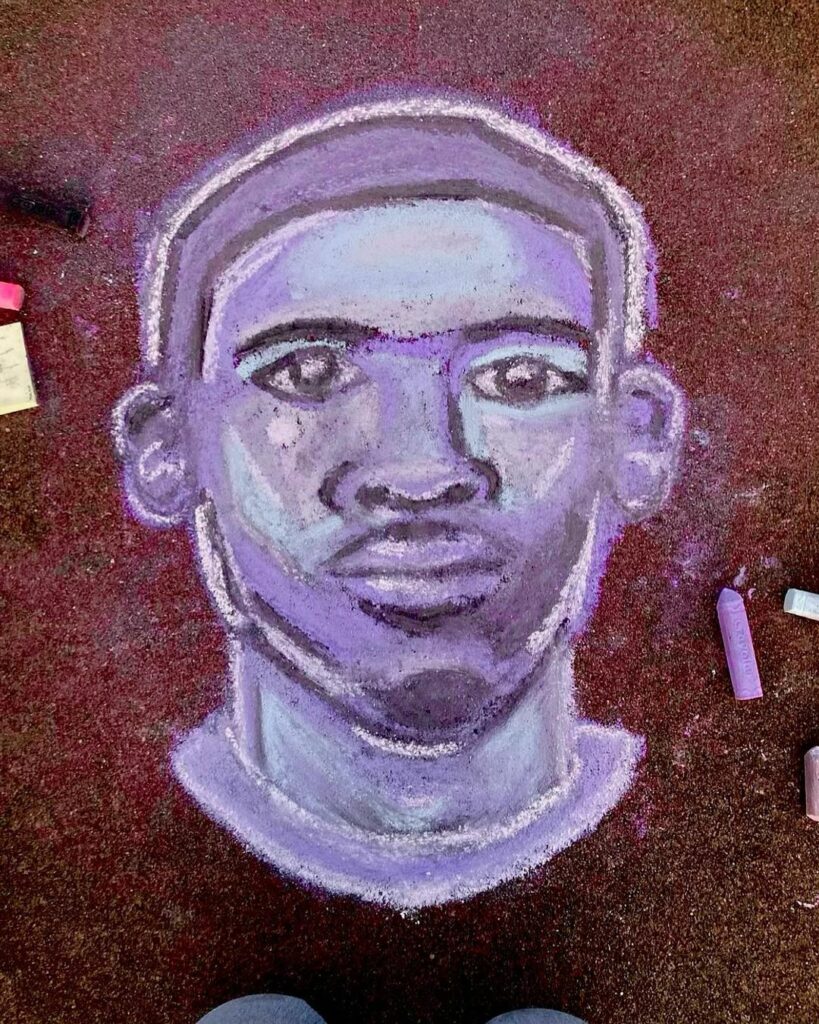 I found this chalk drawing of Julius Jones and wanted to share it and to again t...