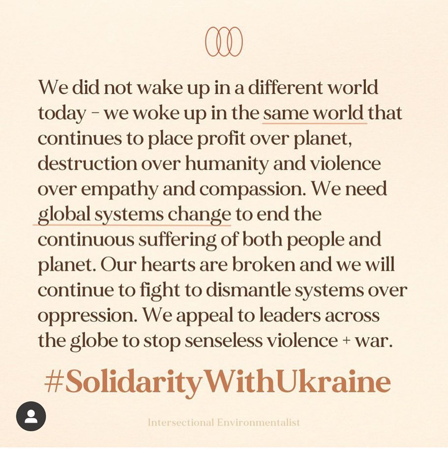 reposting this great thought. @intersectionalenvironmentalist...