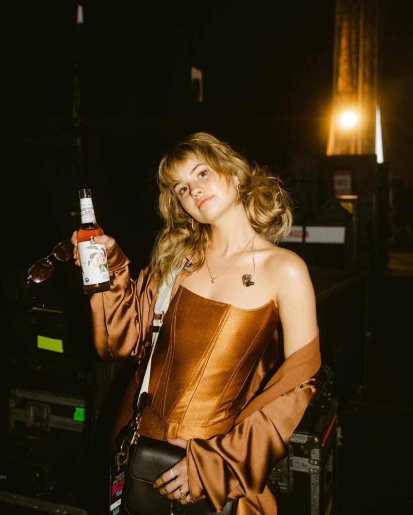 peach tea in a glass bottle swipe for corny...