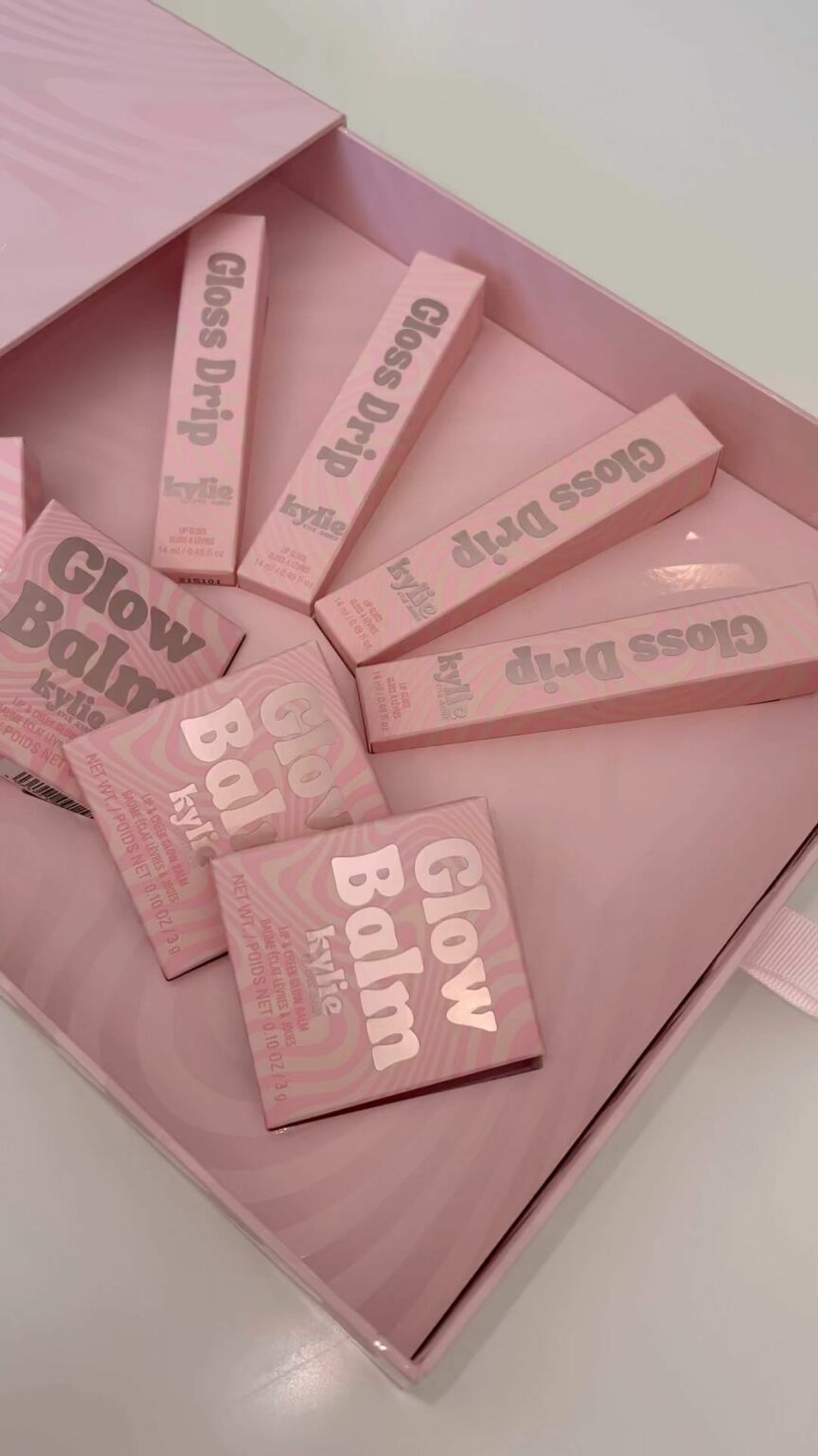 besitos !!!! my brand new #GlossDrip & #Glowbalm launch TOMORROW! 7.6 on KylieCo...