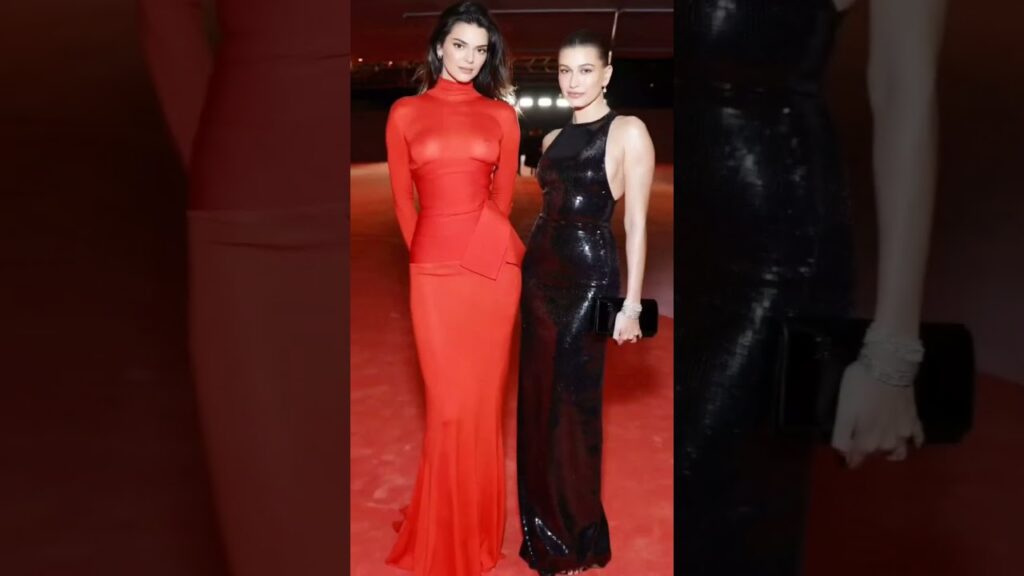 Kendall Jenner and Hailey Bieber at the 2023 Academy Museum Gala #shorts