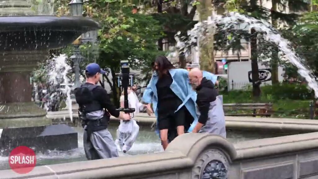 Kendall Jenner Dancing In Water Fountain Filming A 'Calvin Klein" Commercial In NYC - 02 Nov 2024