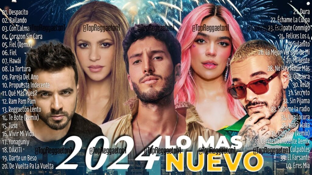 Sebastián Yatra, Manuel Turizo, Maluma, KAROL G, Shakira, Luis Fonsi, Enrique Iglesias, J Balvin,..