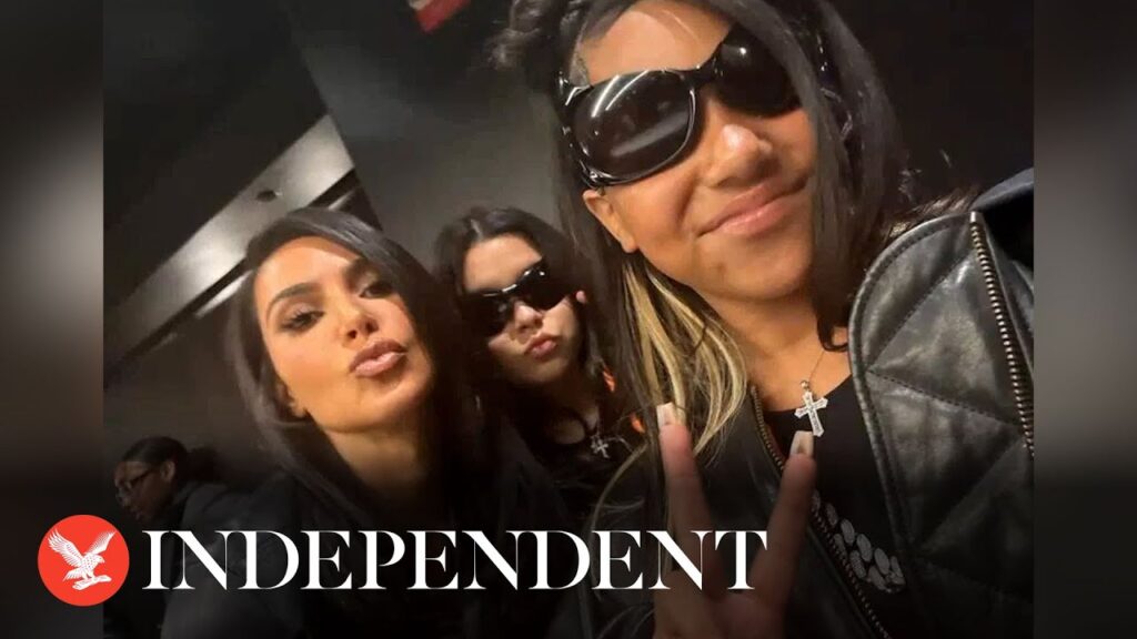 Kim Kardashian and North West don matching outfits to watch Los Angeles Lakers game