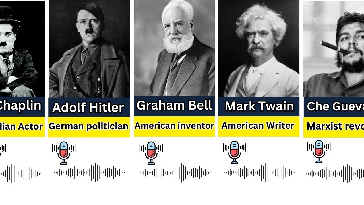 Real Voice of Historical Figures Alexander Graham Bell, Adolf Hitler