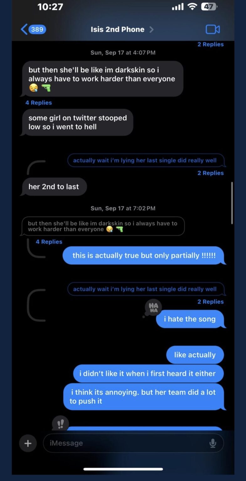 Ice Spice being colorist (about Doechii)