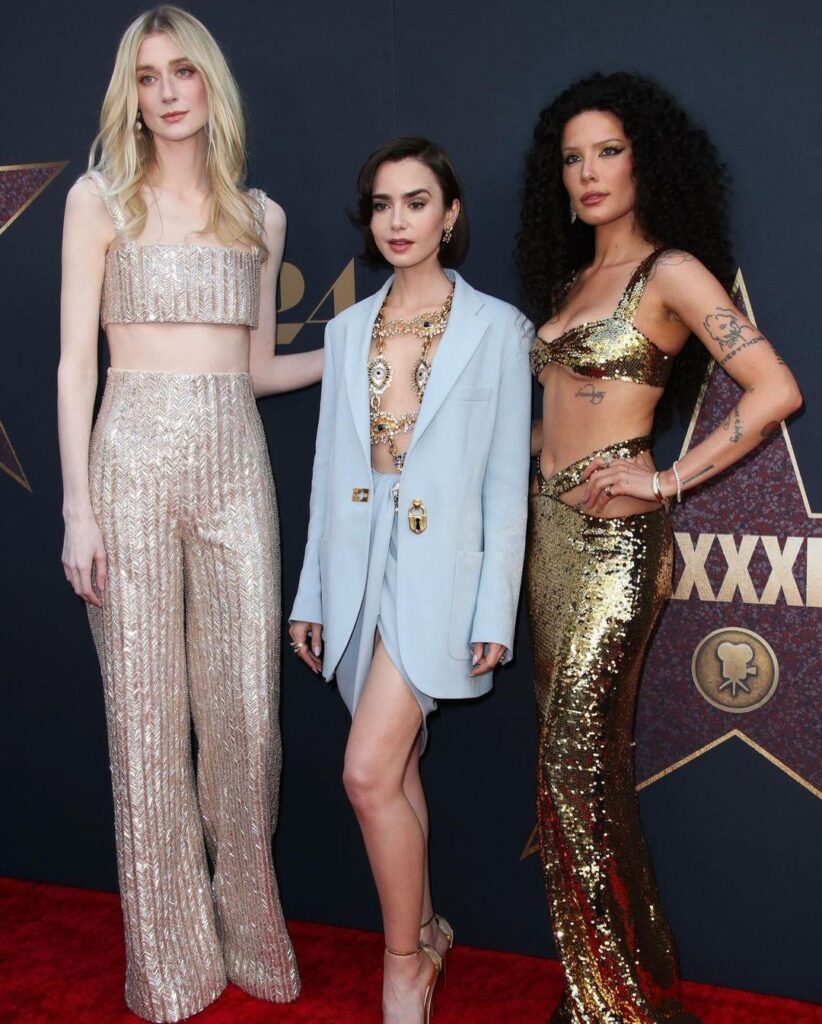 Elizabeth Debicki, Lily Colins, and Halsey
