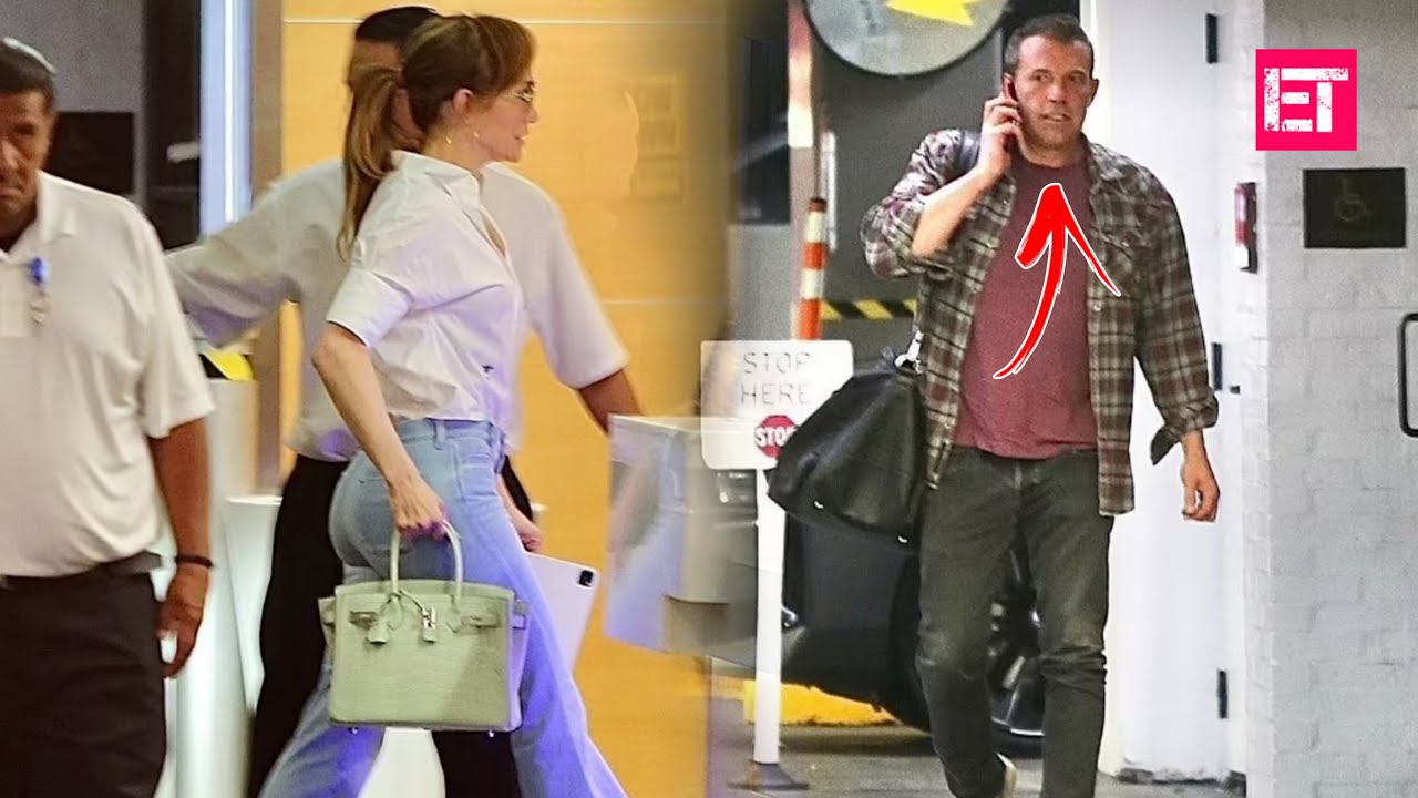 Jennifer Lopez looks strained as both she and Ben Affleck arrive