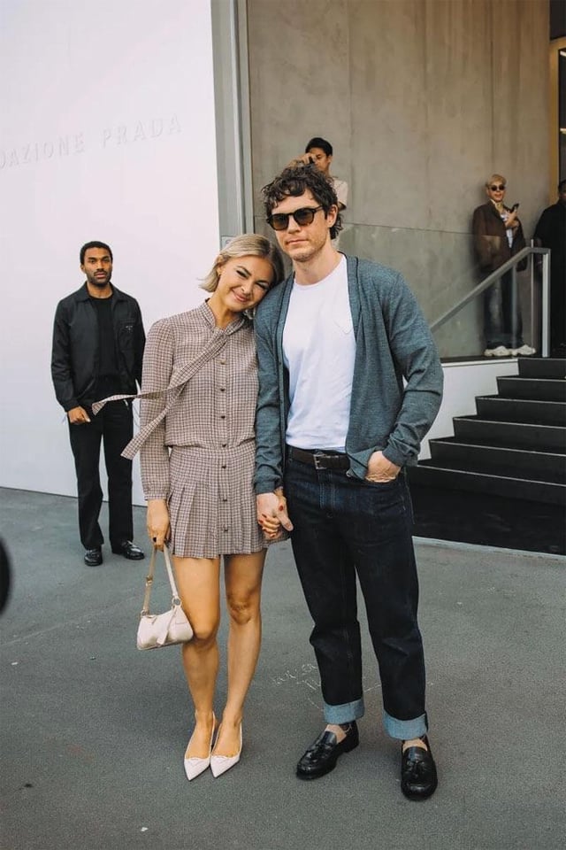 Evan Peters makes rare appearance with girlfriend Natalie Engel in Milan INBELLA