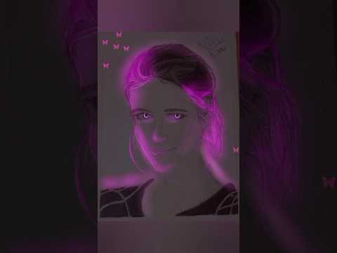 Glowing Art Portrait of Eva Green 😍✨💫 #glowingeffect #glowingart #shorts #viralvideo