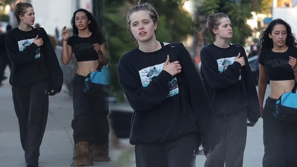 Angelina Jolie's daughter Shiloh with her friend leaving dance practice💃