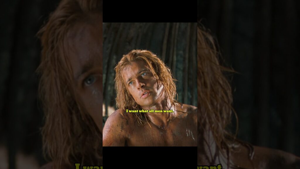 I want what all men want. I just want it more. #troy #achilles #bradpitt #trojanwar #rosebyrne