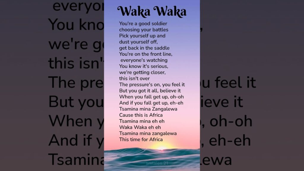 Waka Waka - Shakira ft. Freshlyground #lyrics #song #shorts