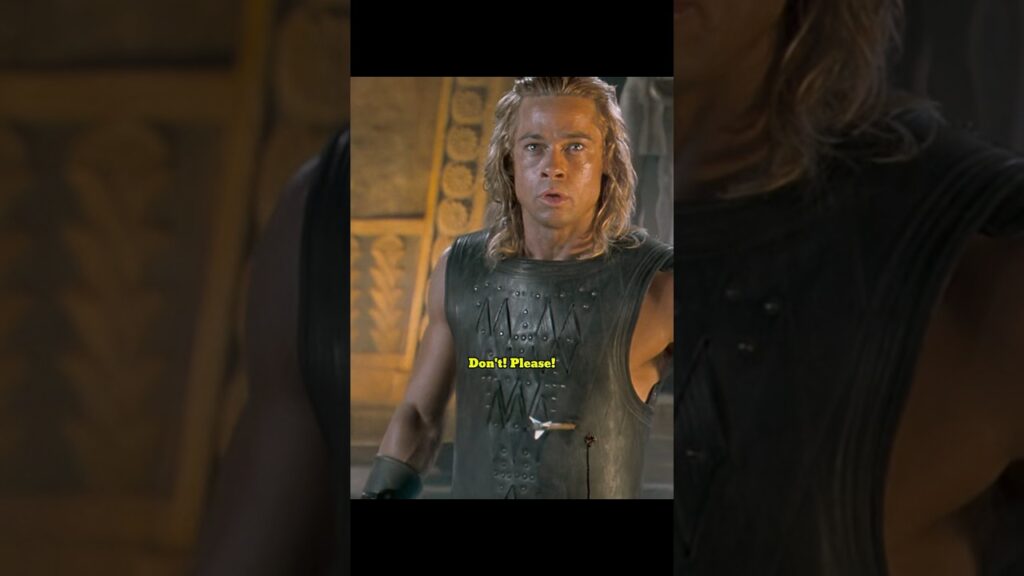 Paris! Don't! #troy #achilles #bradpitt #agamemnon #orlandobloom #rosebyrne #paris #briancox #movie