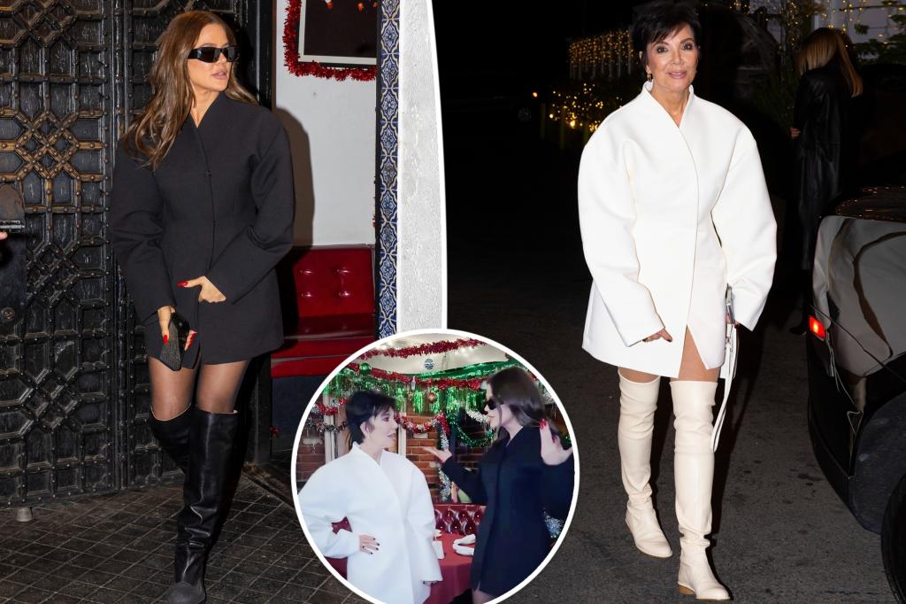 Khloé Kardashian jokingly calls out mom Kris Jenner for copying her Christmas outfit Khloé Kardashian jokingly calls out mom Kris Jenner for copying her Christmas outfit