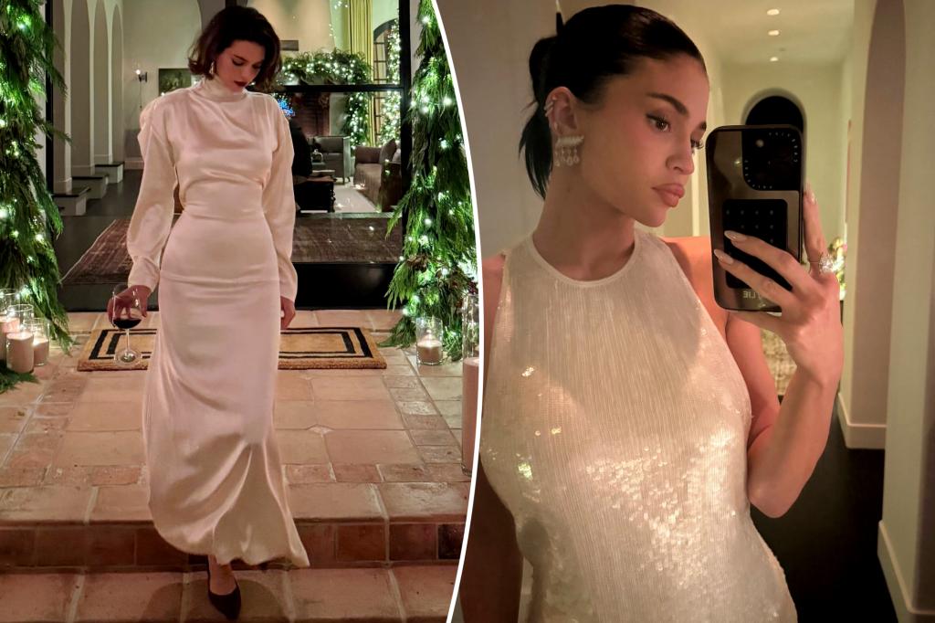 Kendall and Kylie Jenner coordinate in winter white glam for low-key Christmas Eve family party Kendall and Kylie Jenner coordinate in winter white glam for low-key Christmas Eve family party