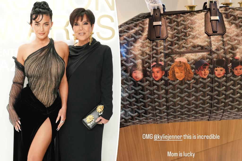 Kylie Jenner gifts Kris bag with grandchildren's portraits
