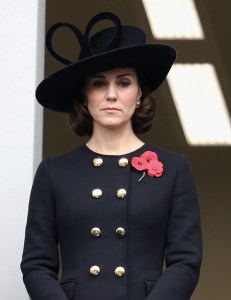 Kate Middleton during the annual Remembrance Sunday memorial on Nov. 12, 2017 in London, England.
