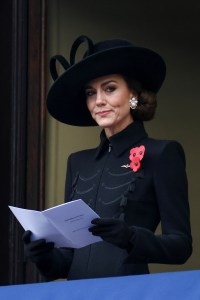 Catherine, Princess of Wales attends the National Service of Remembrance at The Cenotaph in a royal rewear on Nov. 12, 2023 in London, England.