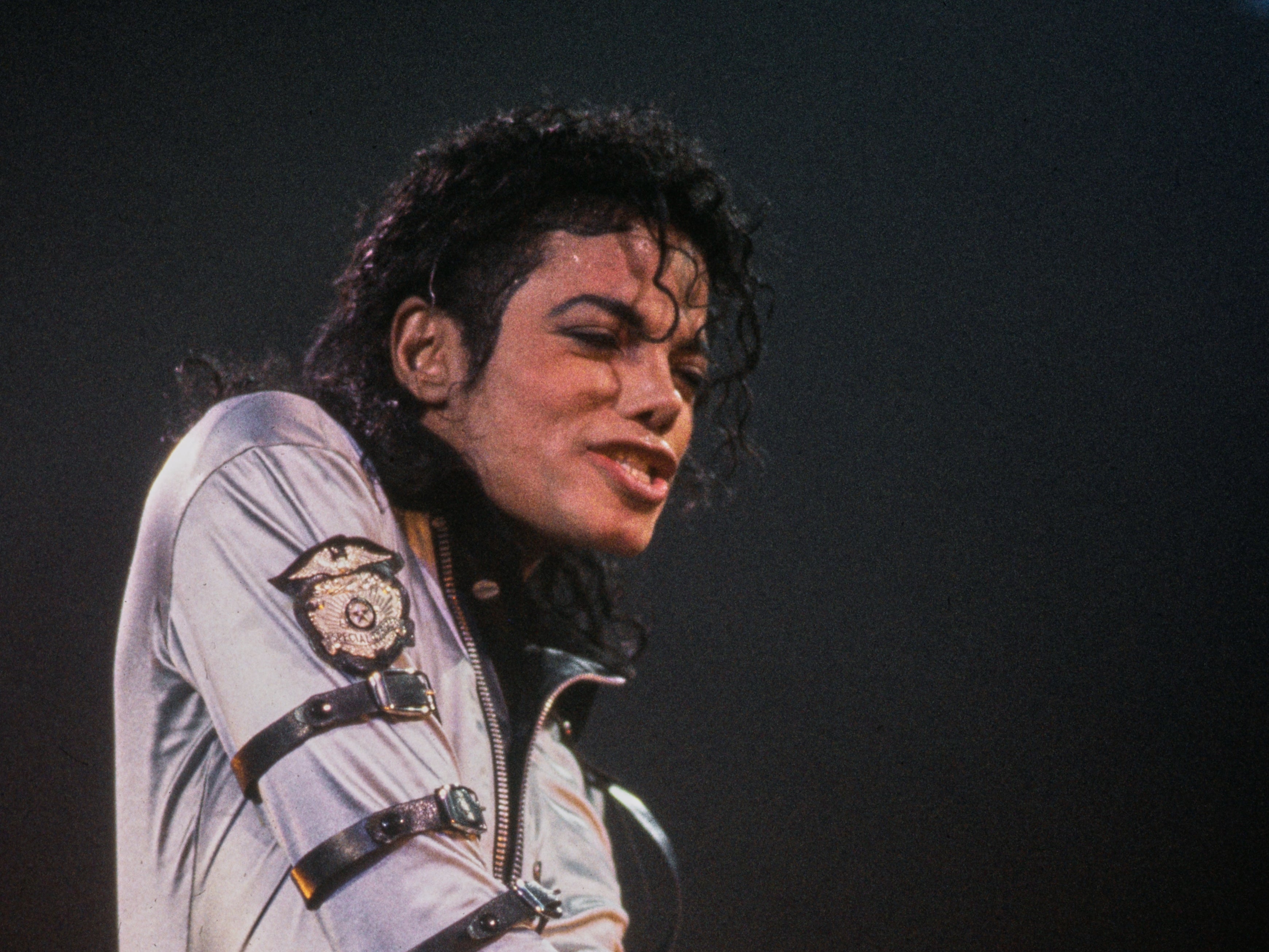 Michael Jackson in 1989, performing during his Bad tour in LA. (Photo by Vinnie Zuffante/Getty Images)