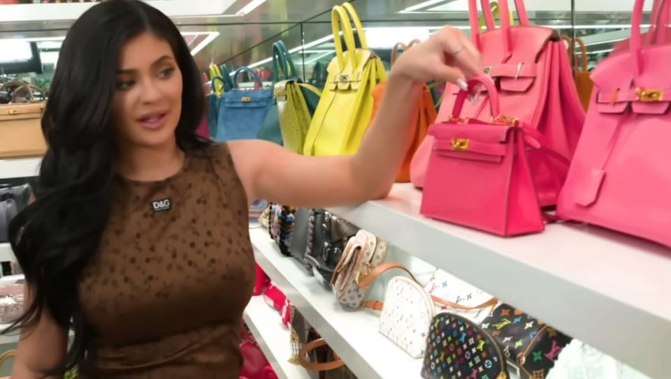 In 2018, Jenner gave fans a tour of her purse closet, showing off the pink Hermès Kelly bag she plans to gift Stormi. YouTube/@kyliejenner