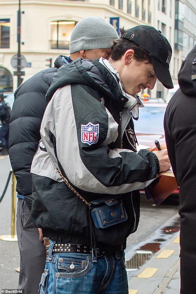 Timothée Chalamet fans have become convinced that the star has started to help himself to items from his girlfriend, Kylie Jenner's designer wardrobe
