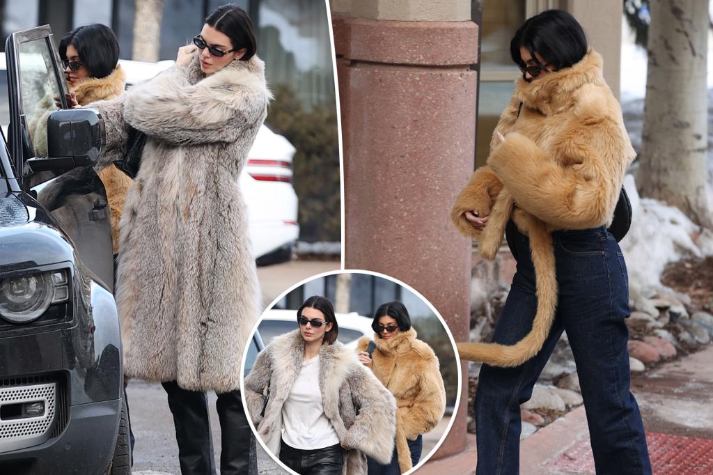 Kendall and Kylie Jenner bundle up in glamorous fur for Aspen outing Kendall and Kylie Jenner bundle up in glamorous fur for Aspen outing