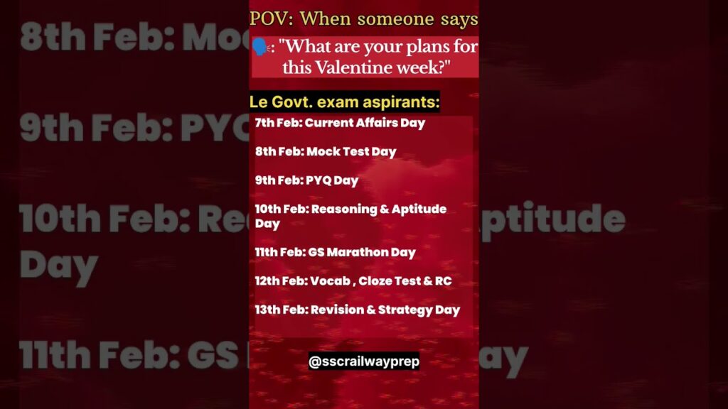 Valentine Week for Aspirants 🥰💔📚 #shorts #aspirants #ssc #railway Valentine Week for Aspirants 🥰💔📚 #shorts #aspirants #ssc #railway