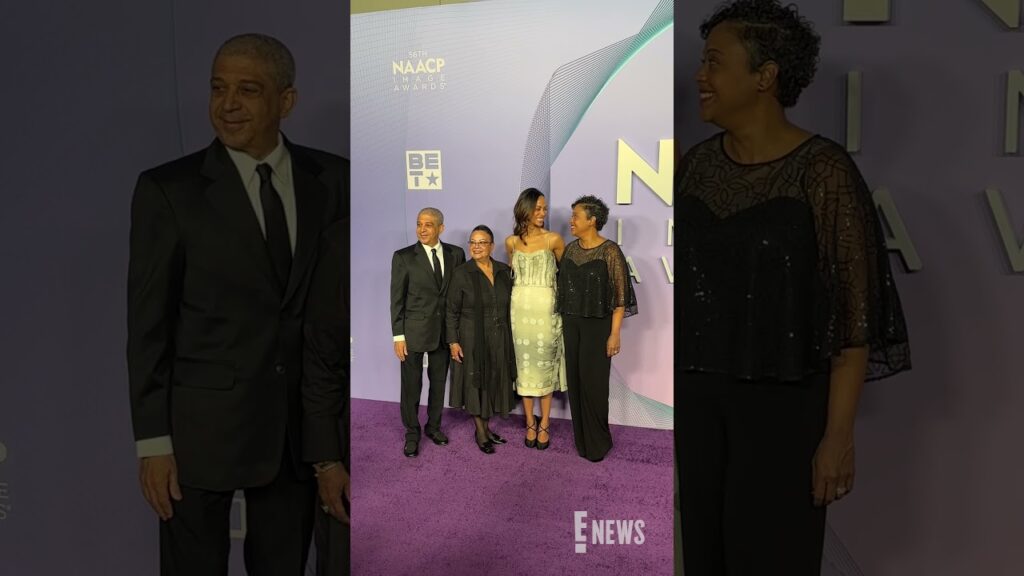 Zoe Saldaña and her family are picture perfect on the #NAACPImageAwards carpet.❤️ #AwardsSeason
