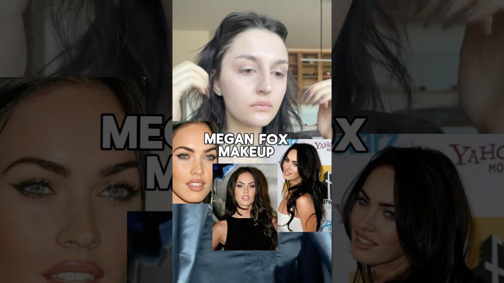 Megan Fox inspired🖤 how I beat up my face with this beauty blender😂 #makeup #fyp #tutorial #viral
