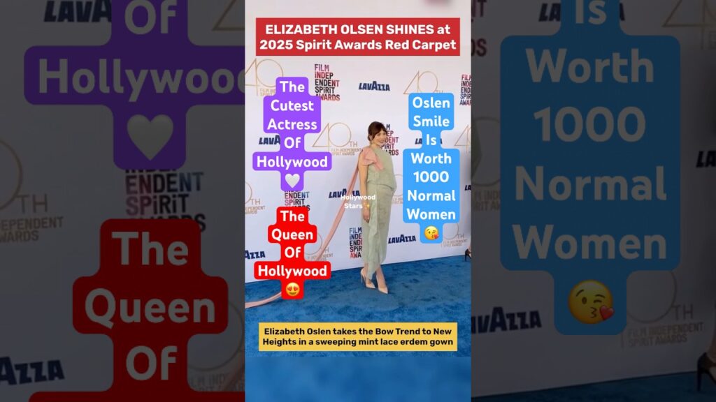 ELIZABETH OLSEN SHINES at 2025 Spirit Awards Red Carpet | Erdem Gown | #shorts