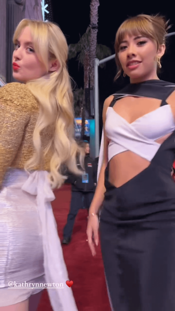 Xochitl Gomez and Kathryn Newton at the Captain America: Brave New World Premiere in LA, February 2025
