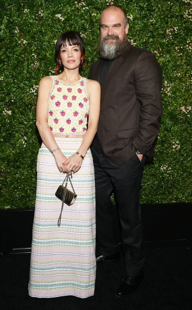<p>Lily Allen & David Harbour</p>